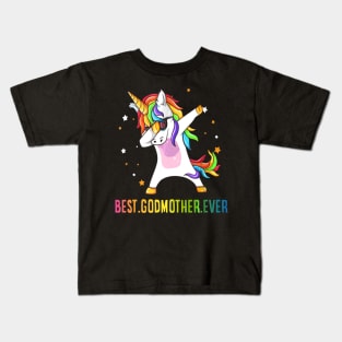 Best Godmother Ever Dabbing Unicorn Kids T-Shirt